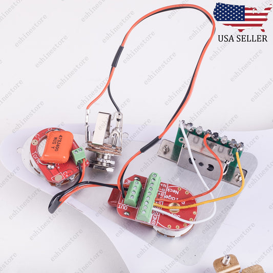 Solderless HH Wiring Harness Treble bleed Circuit with 3-Way Switch for Strat