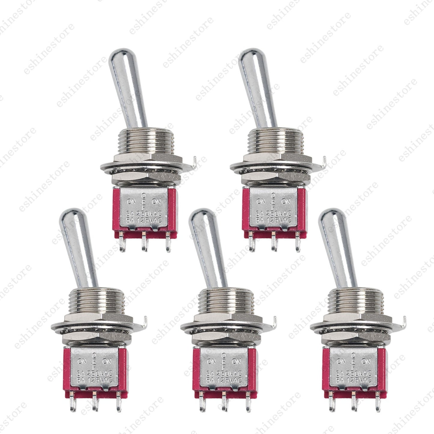 1/3/5 PCS Guitar/AMP Fat Bat Toggle Switch DPDT 6Pin 3-Way ON OFF ON Sealed