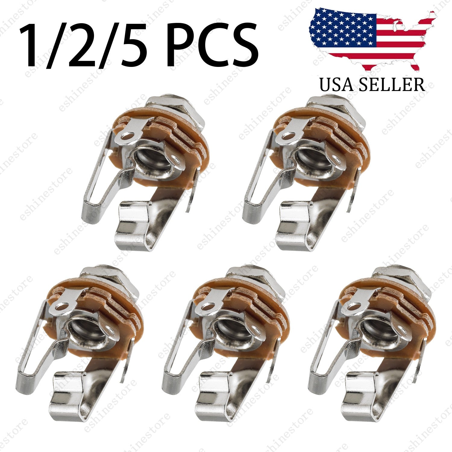 1/2/5pcs Stereo Output/Input Jack Socket 6.35mm Jack Socket for Electric Guitar