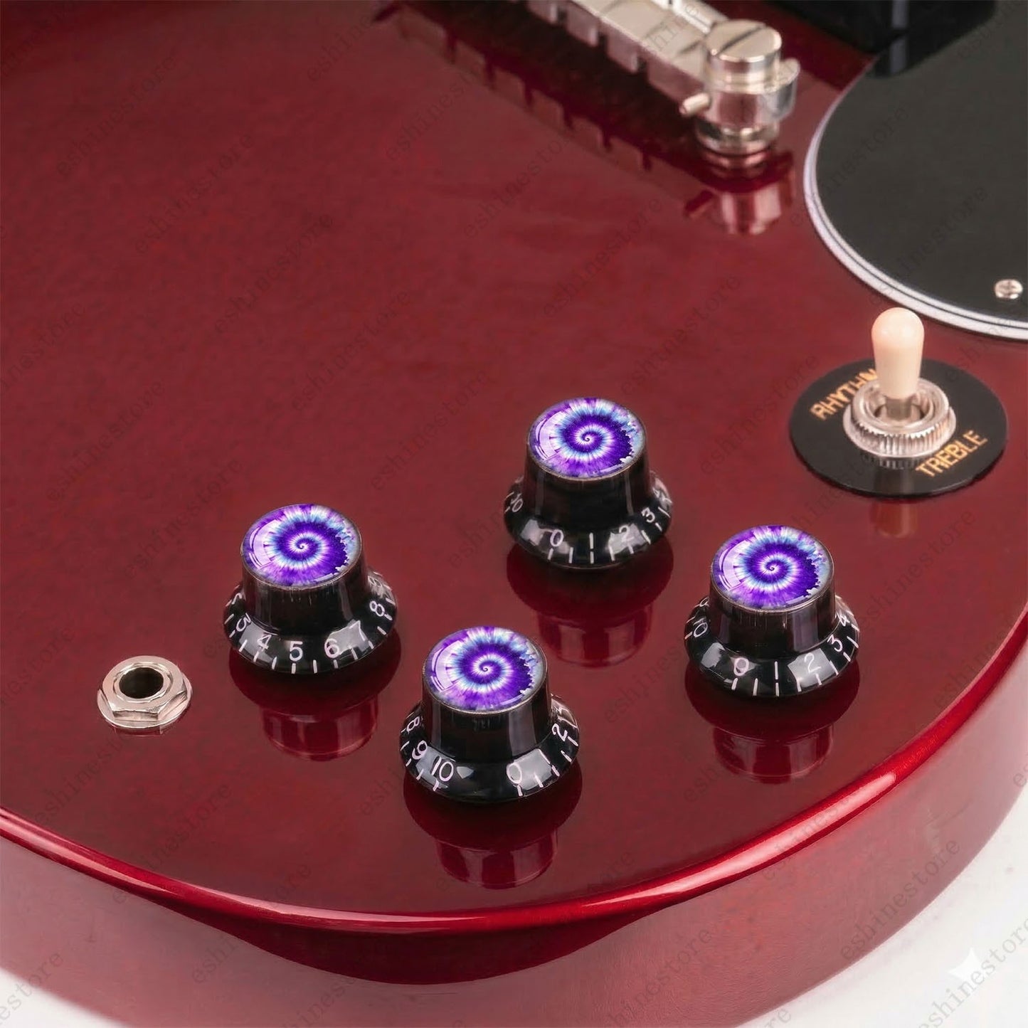 Guitar Reflector Knobs with Spiral Tie Dye Cap Top Hat Knob for Les Paul SG - 09
