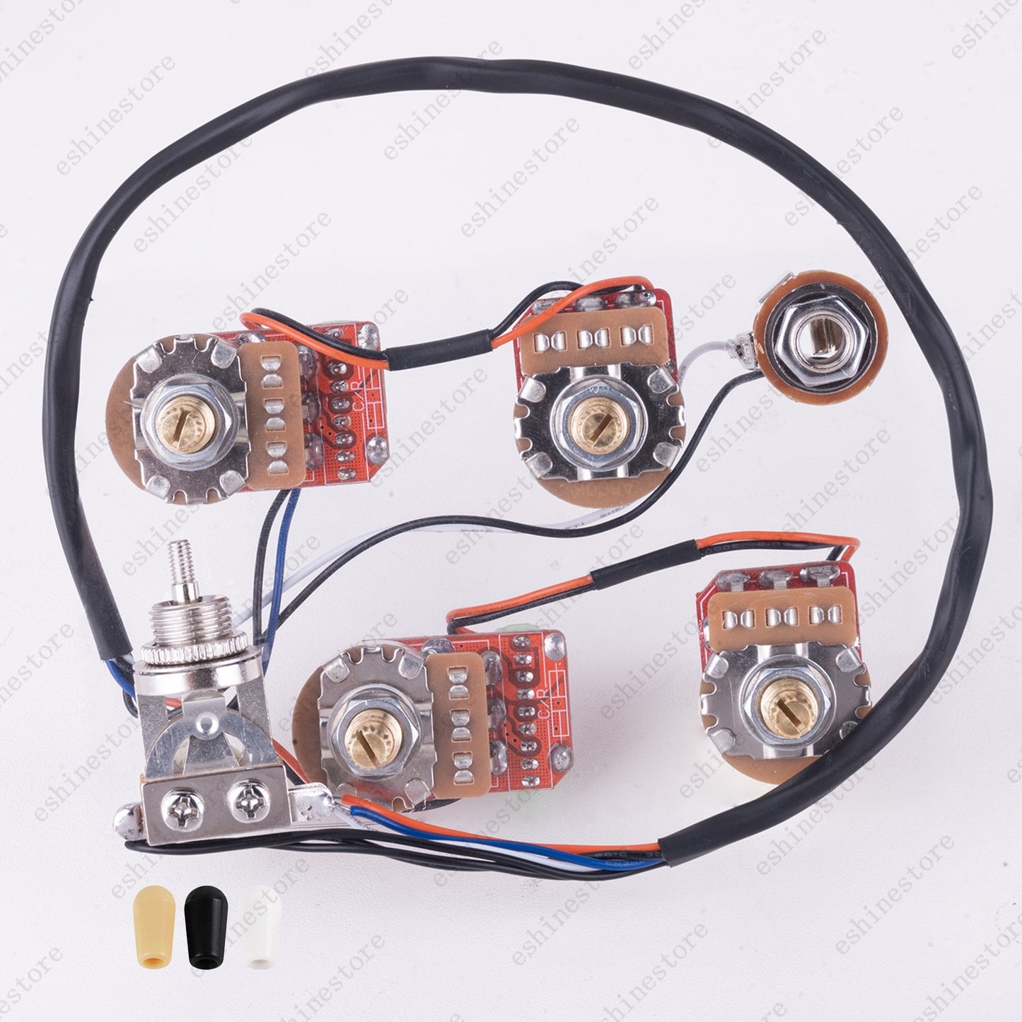 Solderless Prewired Harness 3-Way Switch 500K 18mm Brass shaft Pot for Les Paul