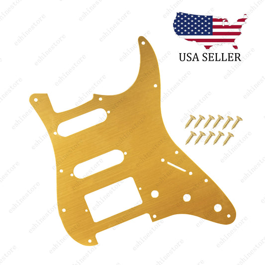 11-Hole Metal Matte Aluminum Anodized ST HSS Pickguard For Fender Strat orangish