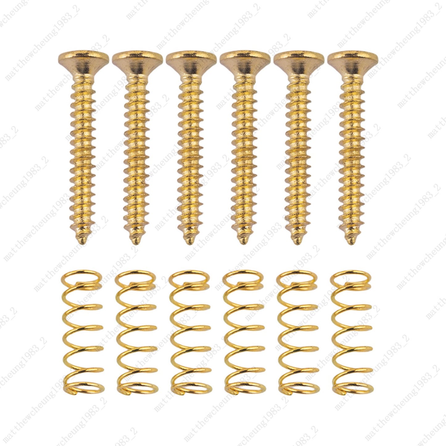 6pcs Pickup Adjust Height Screws & Straight Springs for Single Coil Strat/Tele