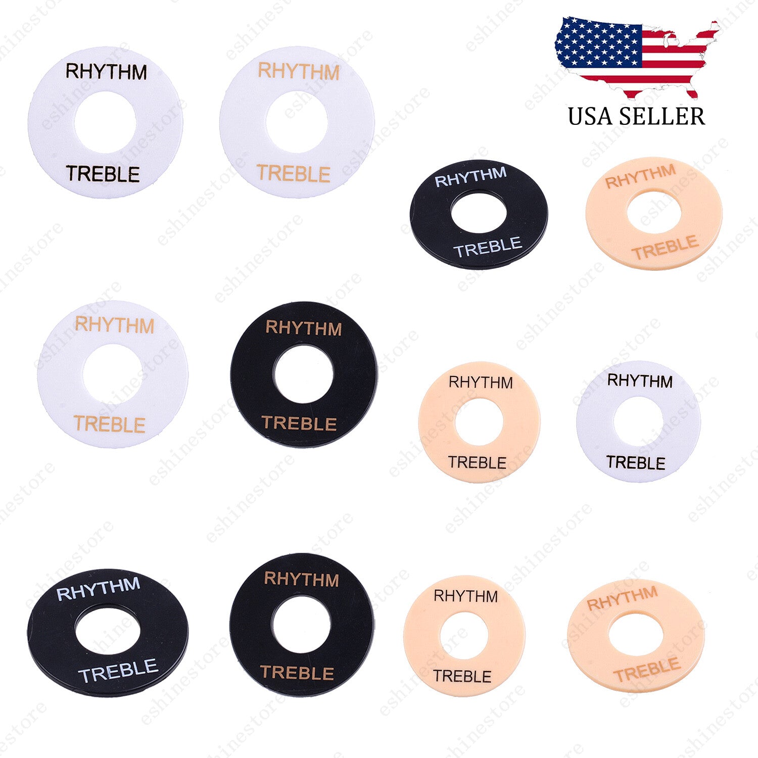 2x Cream/W Plastic Rhythm Toggle Switch Plate For GIBSON EPI Les Paul SG Guitar