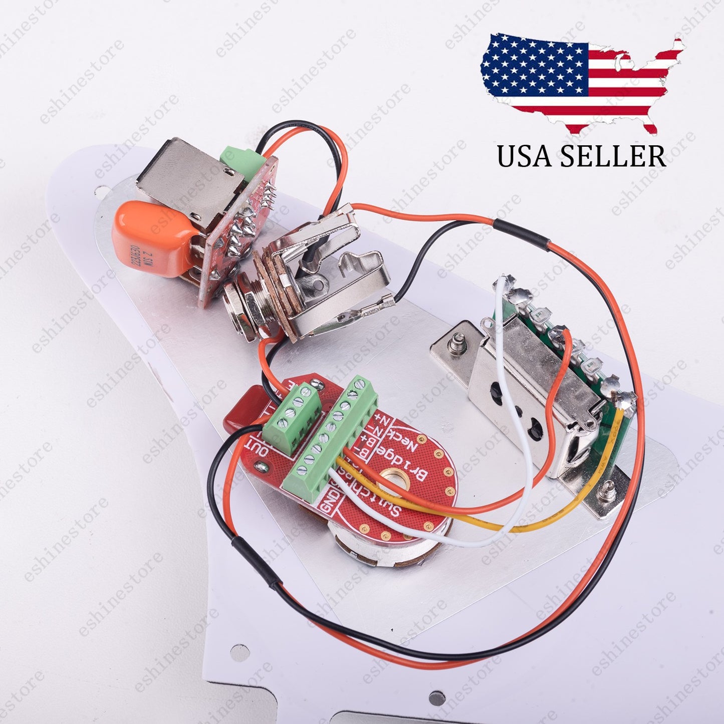Solderless HH Wiring Harness Treble bleed Circuit w/ Coil Splitting for Strat