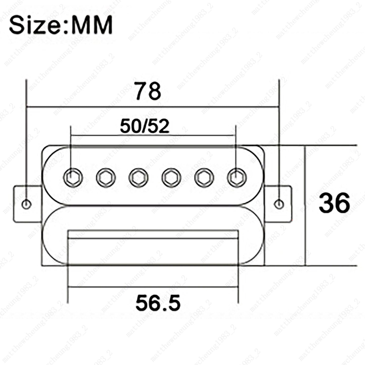 Guitar Humbucker Blade/Hex Screw Adjusting Dual Coil Guitar Pickup in 3 Colors