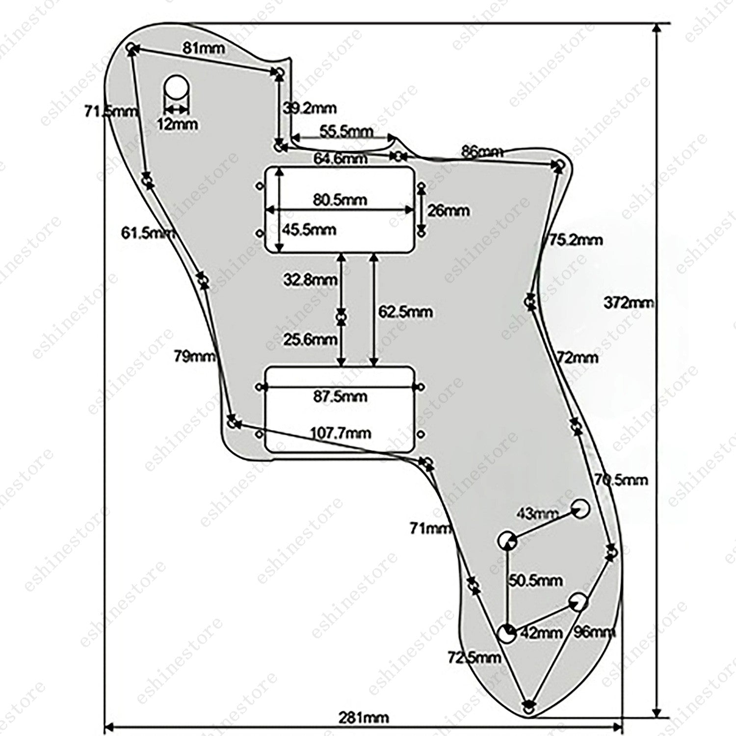 Guitar Pickguard Scratch Plate For Fender MIM Tele 72 Deluxe Wide Range 8 Colors