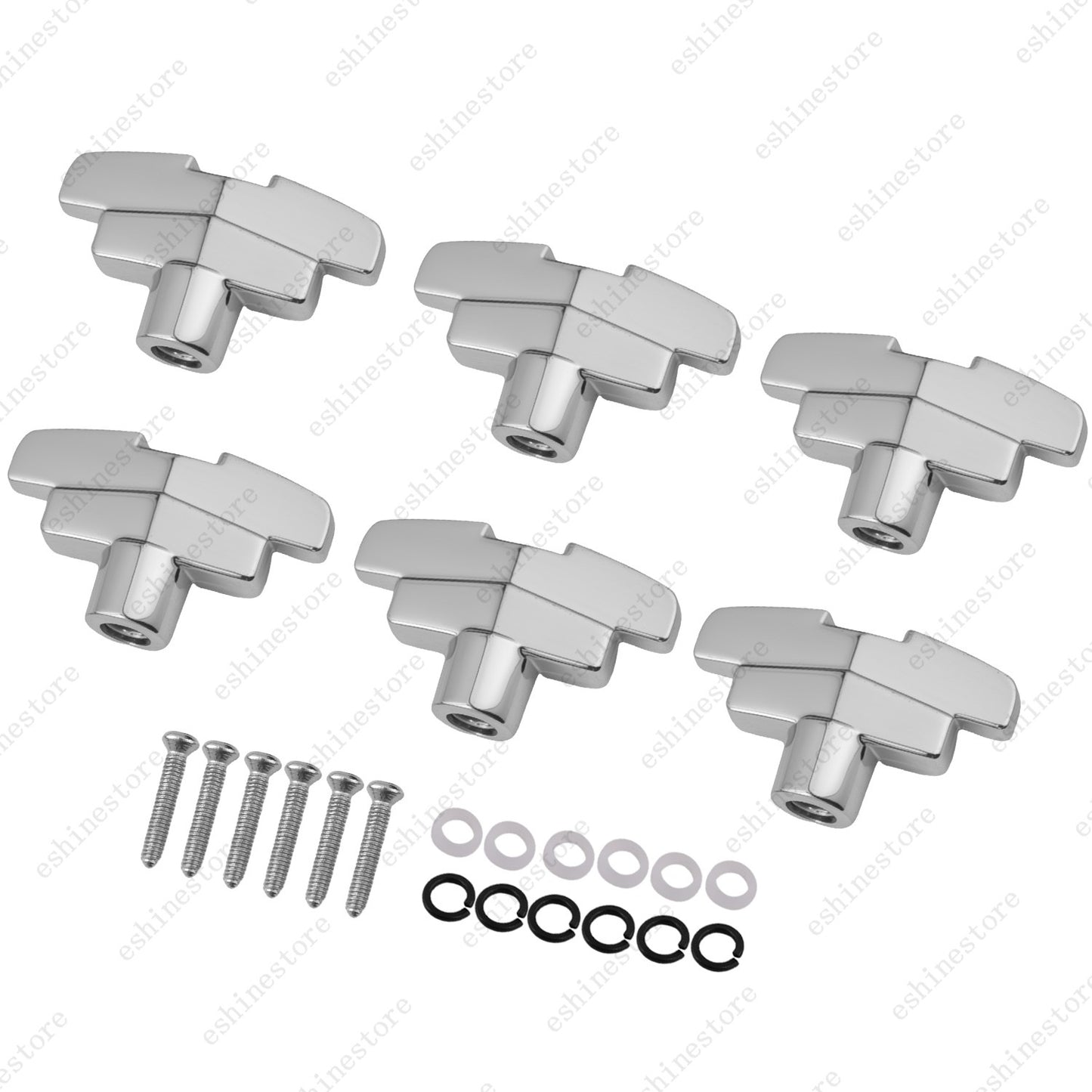 1 Set (6Pcs) Guitar Tuning Peg Button Machine Head T-Shaped Buttons - 4 Colors