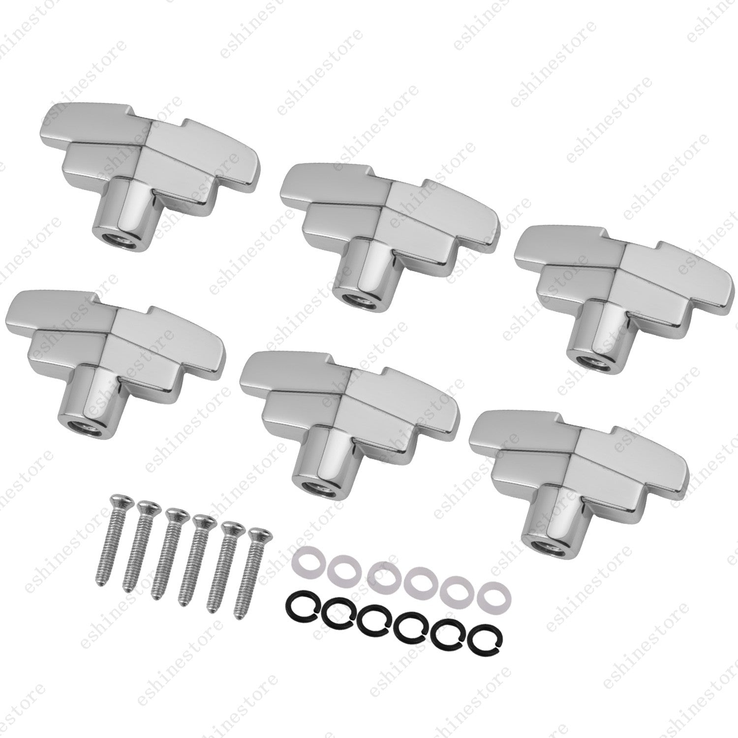 1 Set (6Pcs) Guitar Tuning Peg Button Machine Head T-Shaped Buttons - 4 Colors