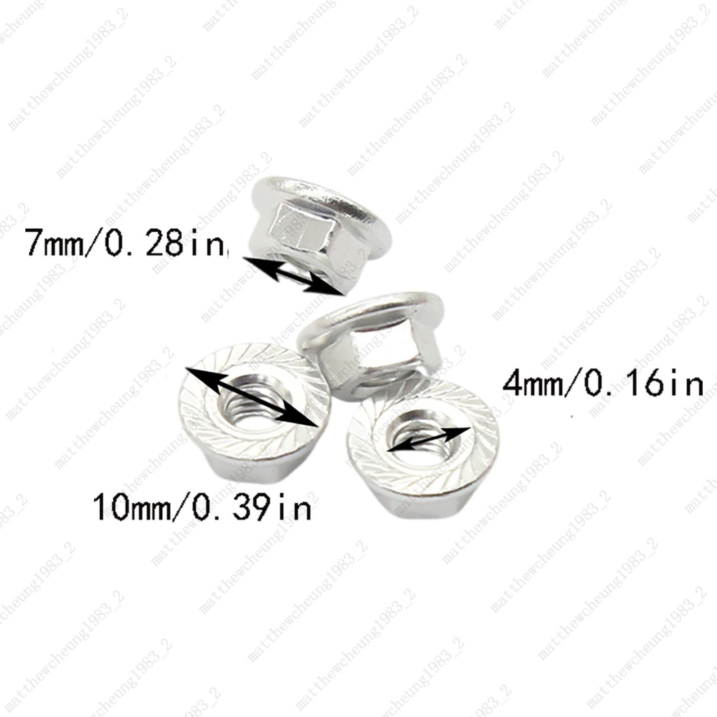 4pcs 8-Color M4 Flange Nuts - 1:10 RC Car Premium Upgrade Replacement