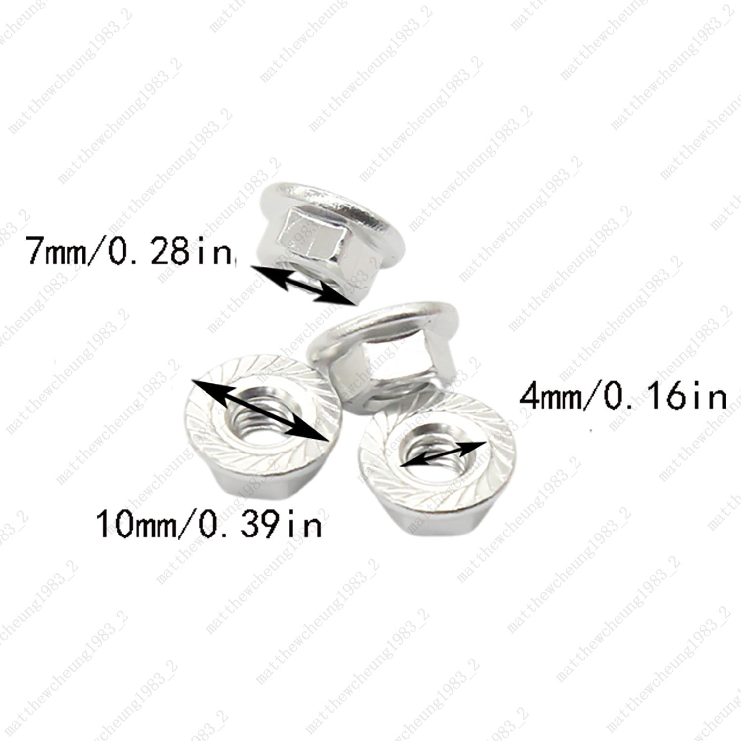 4pcs 8-Color M4 Flange Nuts - 1:10 RC Car Premium Upgrade Replacement