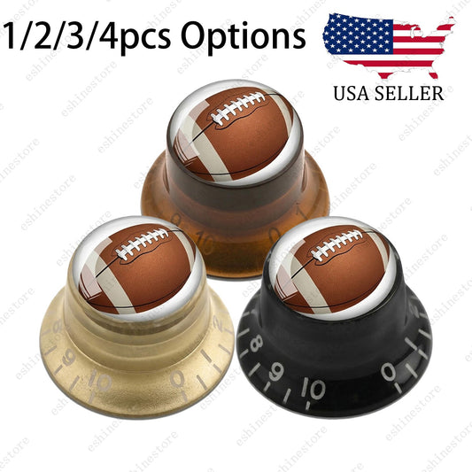 Guitar Reflector Knobs w/ American Football Design Cap Top Hat Knobs for LP SG