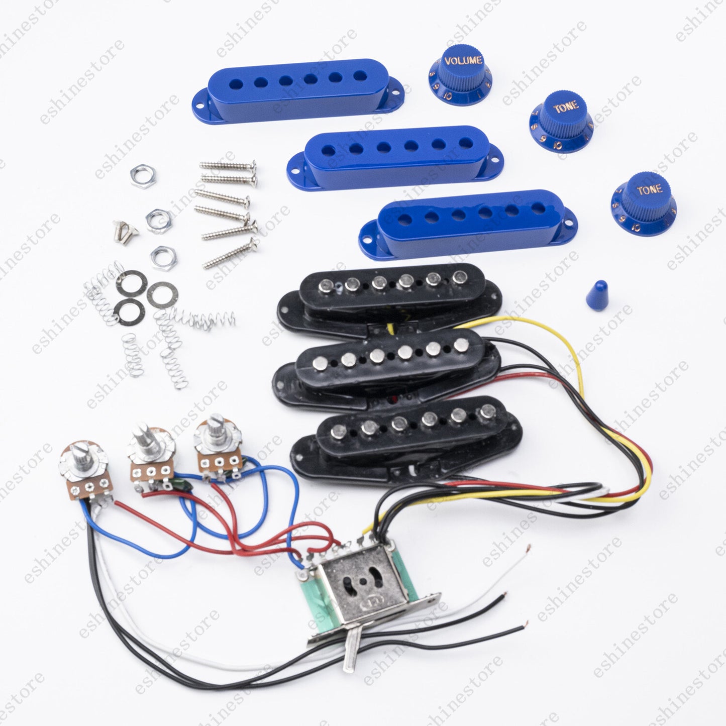 Electric Guitar SSS Pickups Passive Circuit Cover Knobs Kit For Strat Guitar
