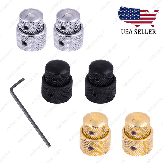 3 Color Metal Dual Concentric Stacked Control Guitar Bass Dual Knobs Black