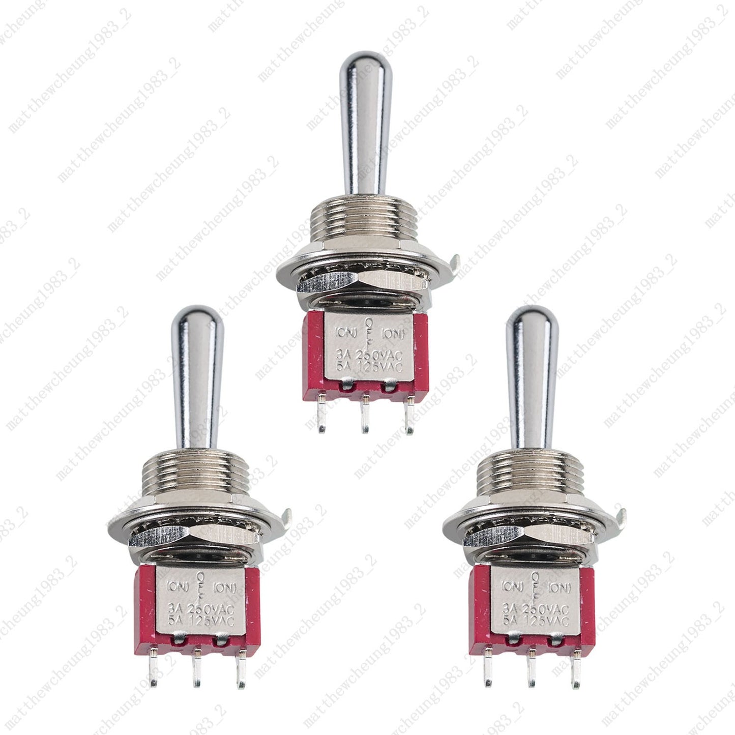1/3/5 xGuitar Momentary SPDT 3Pin 3-Position (ON)-OFF-(ON) Fat Bat Toggle Switch