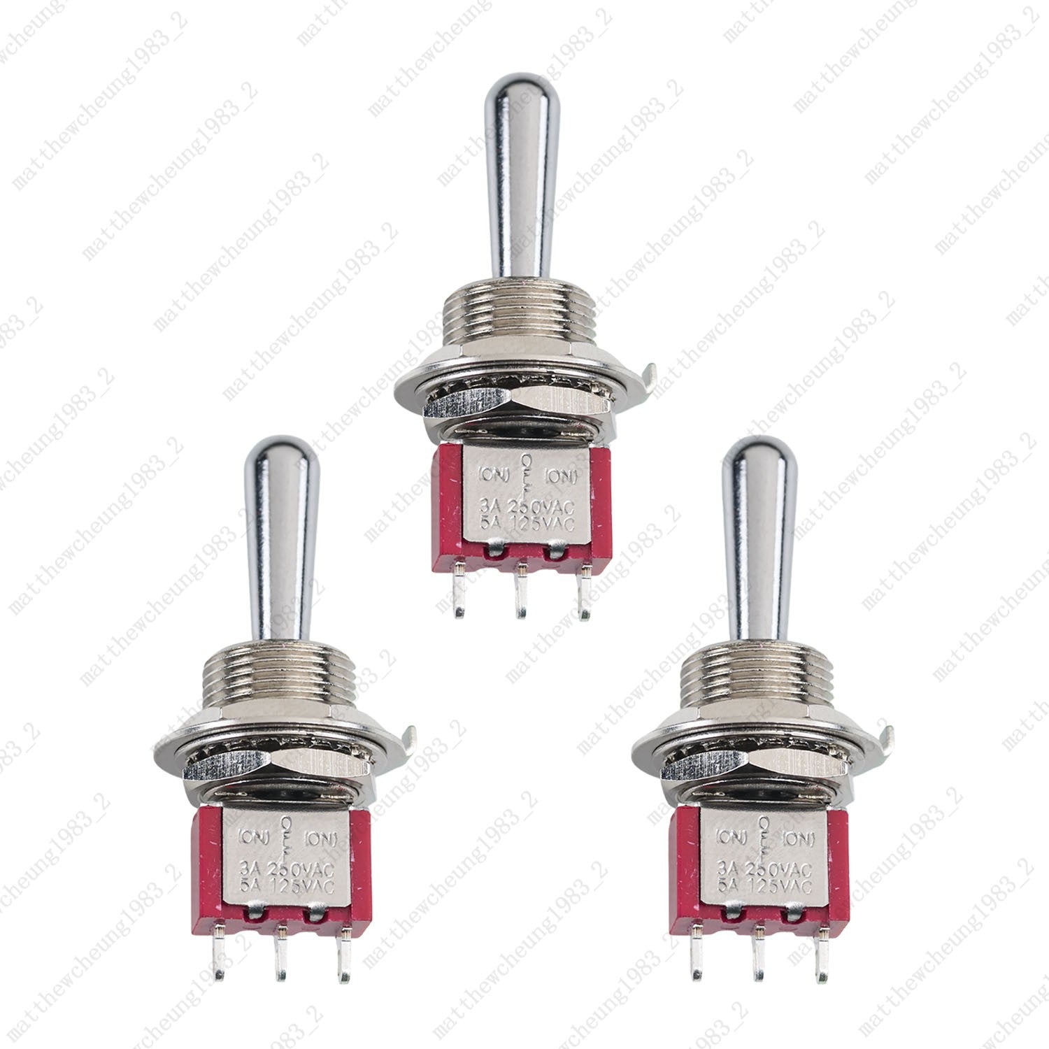 1/3/5 xGuitar Momentary SPDT 3Pin 3-Position (ON)-OFF-(ON) Fat Bat Toggle Switch
