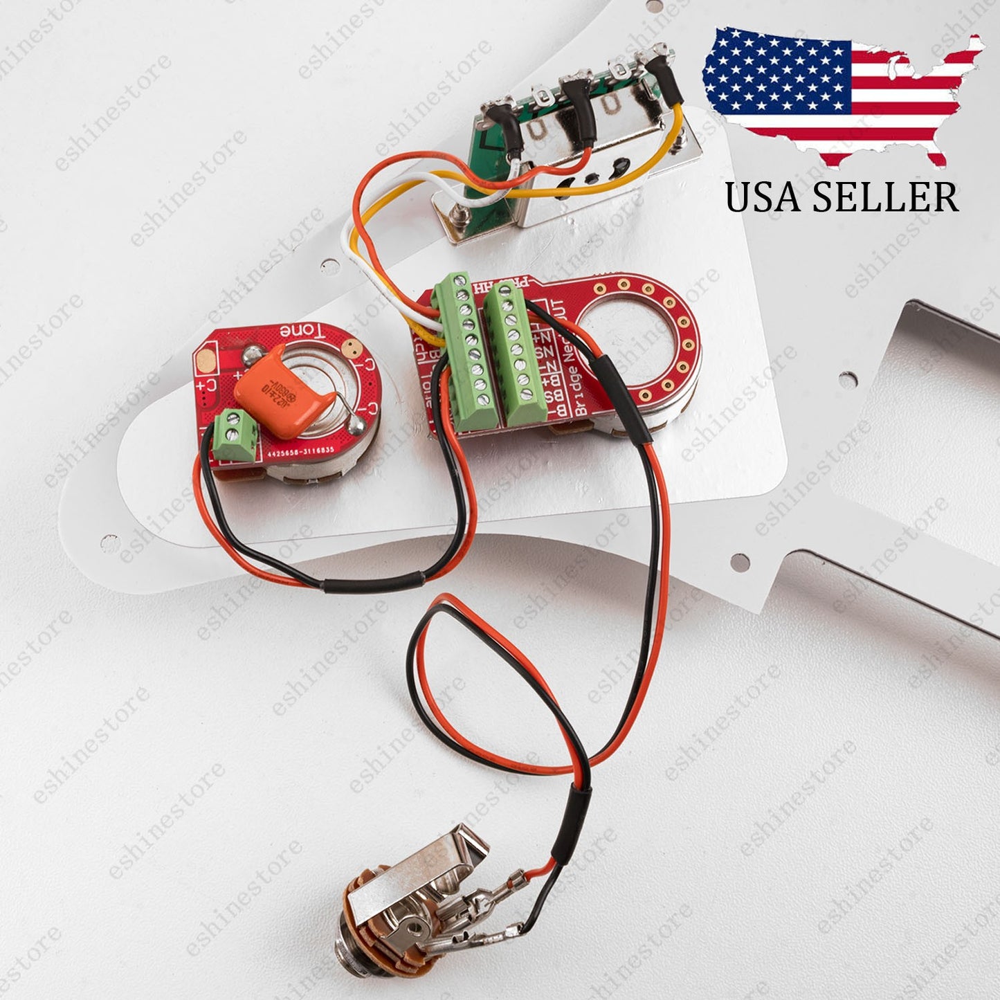 Solderless HH Wiring Harness 1 Volume 1 Tone 3-Way Switch with 3Tips for Strat