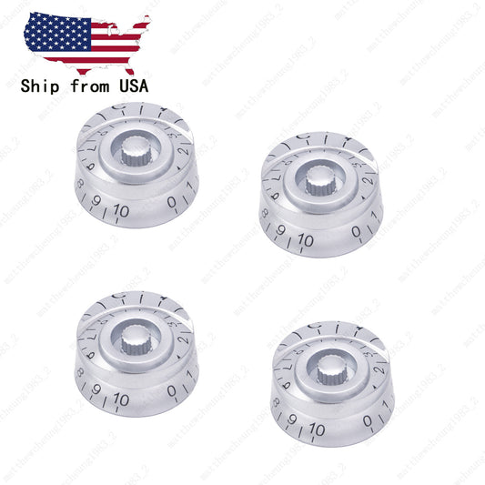 4 Pcs Silver LP Guitar Control Knobs Speed Dial Knobs for SG Les Paul Guitar