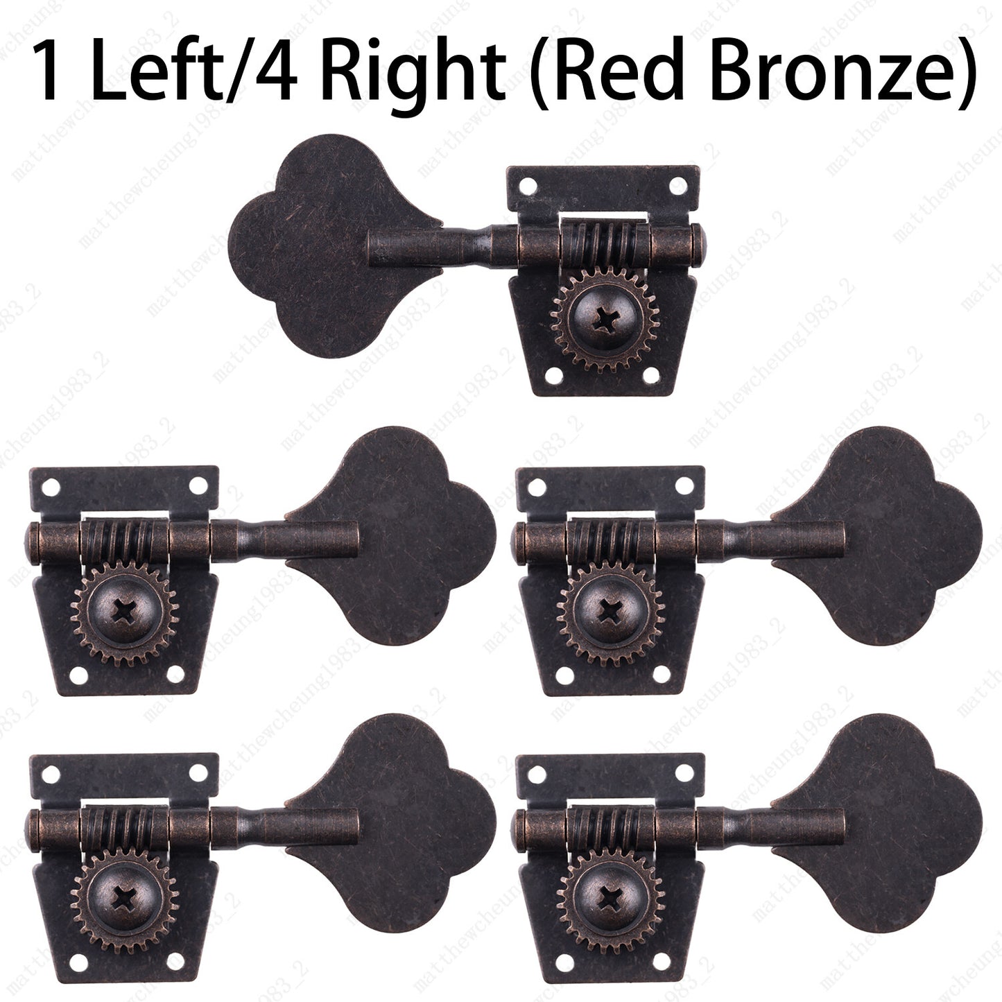 Vintage Open Machine Heads 1:25 Ratio Gear Bass Tuners Tuning Key Peg-Red Bronze