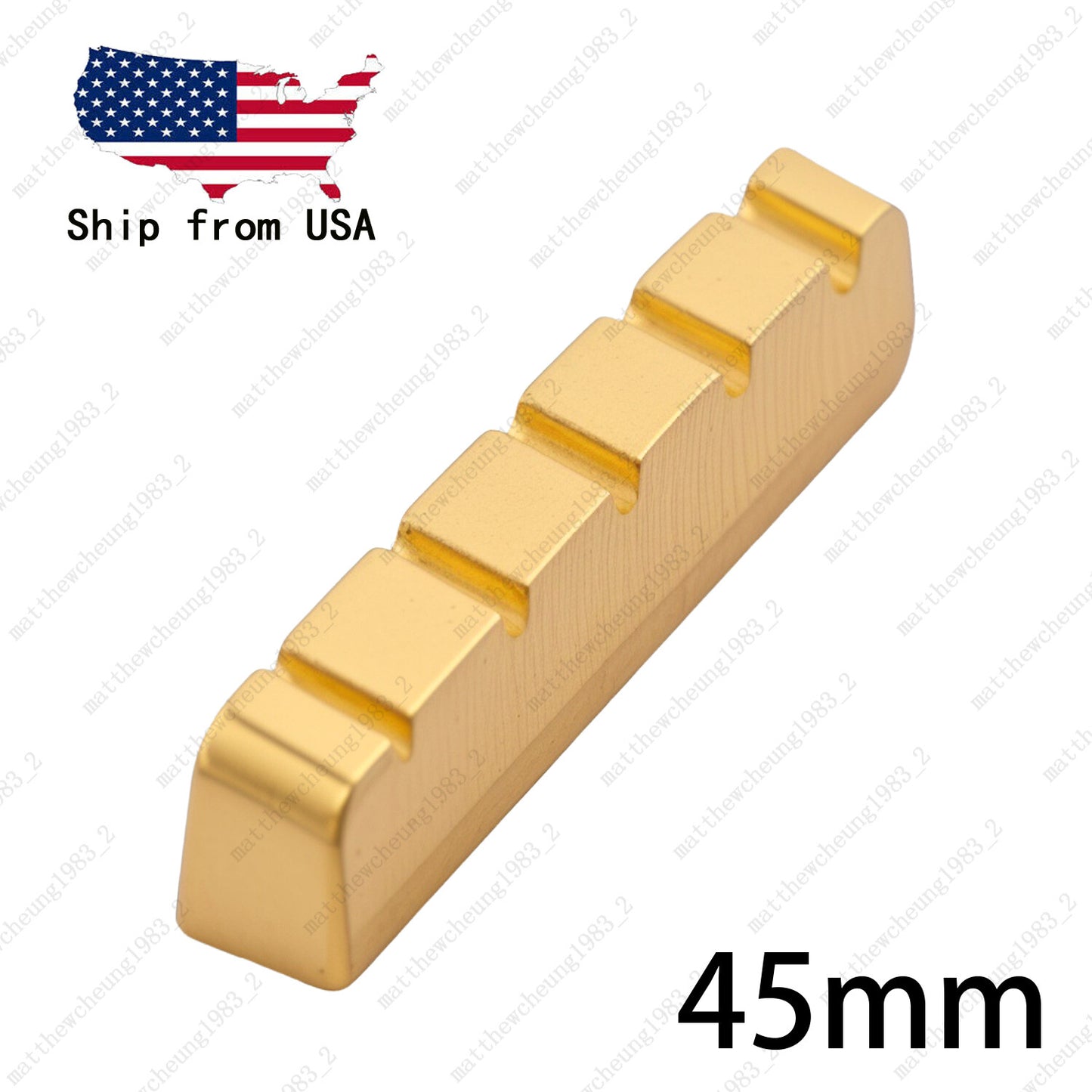1 Set of 5 String 45x6x8.8MM Pre-Slotted Brass Nut For Electric Bass Guitar