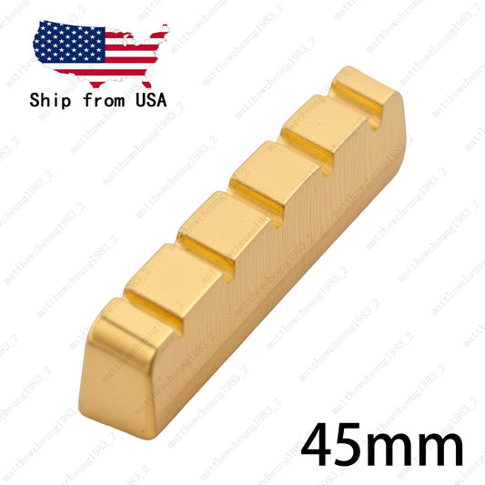 1 Set of 5 String 45x6x8.8MM Pre-Slotted Brass Nut For Electric Bass Guitar