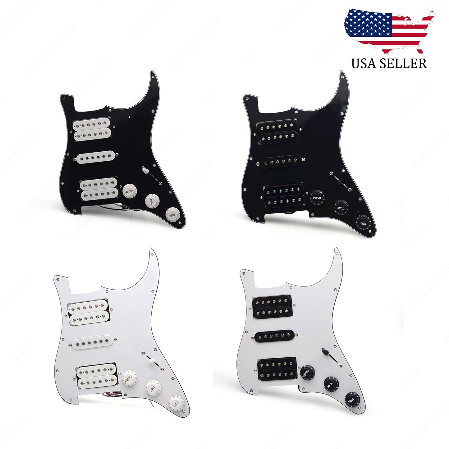 11 Hole HSH Strat Style Loaded Pickguard For Stratocaster Various Colors US SHIP