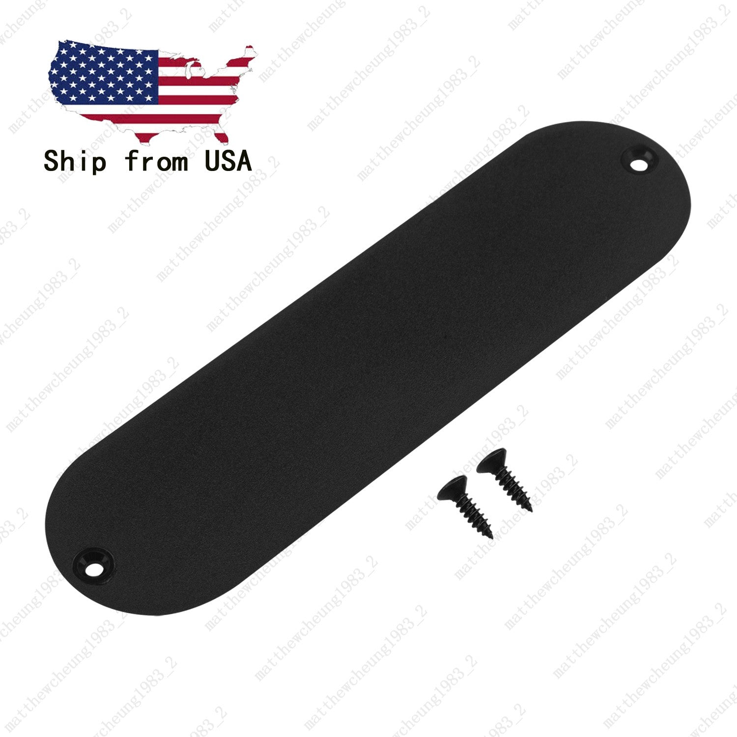 1 Pcs Electric Guitar 2 Hole Black Sandy Backplate Back Cover Cavity Trem Cover