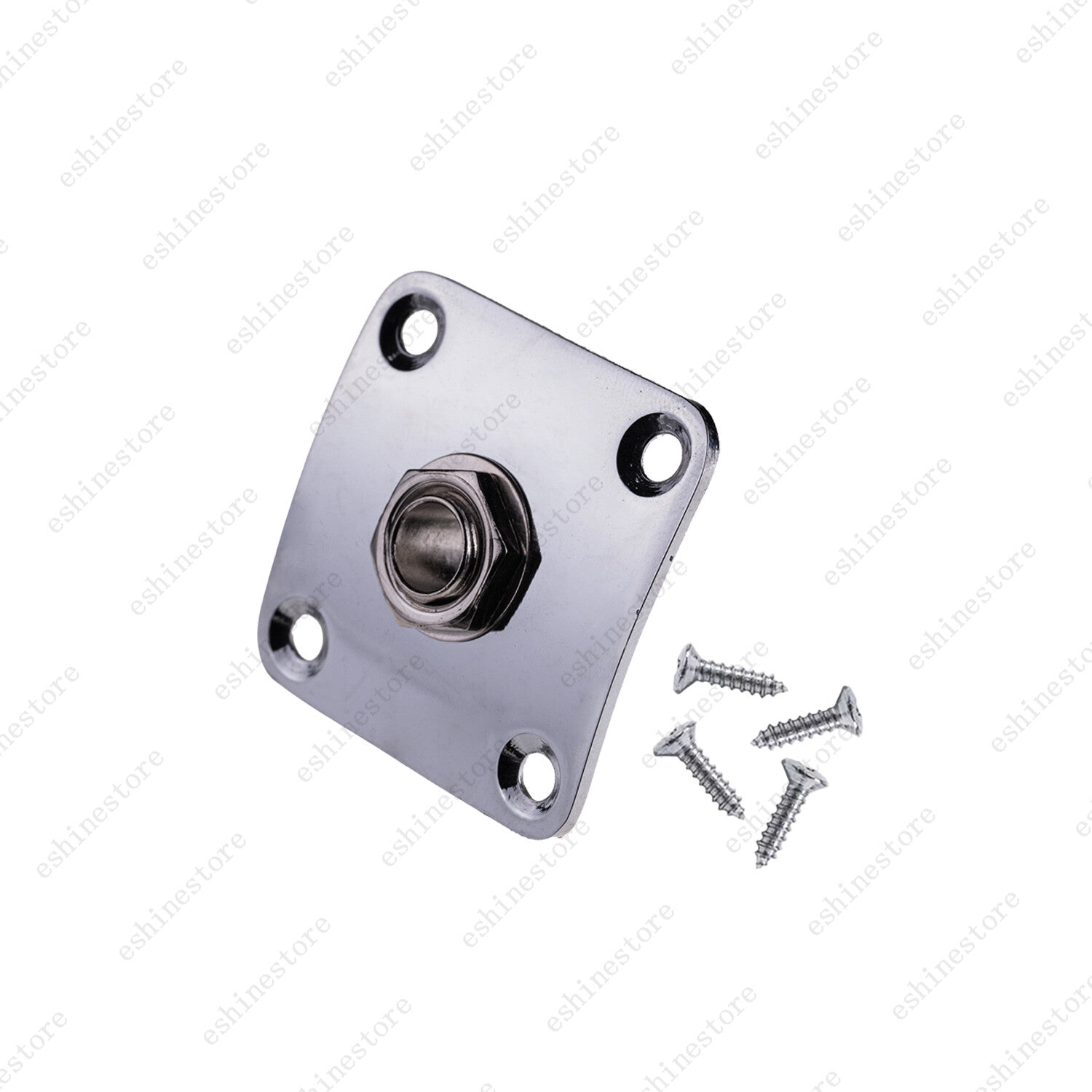 Electric Guitar Output Square Jack Metal Plate Socket with Screws For Les Paul