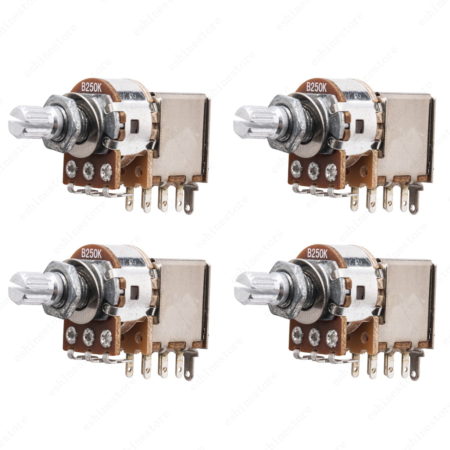4 Pcs Guitar Short Shaft 15mm Push-Pull pot switch A/B250/500K Tone Volume