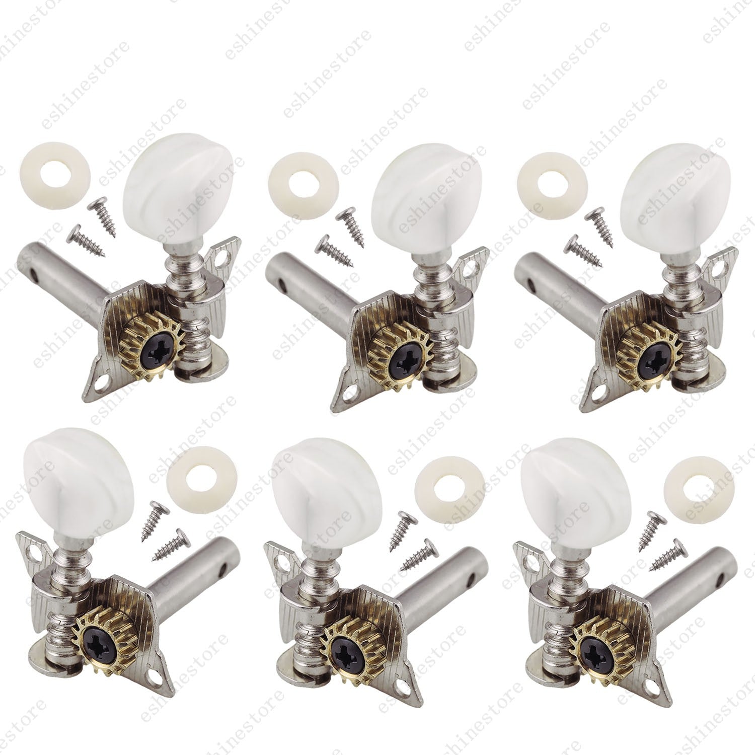 1L/1R/3L3R Open-Gear Tuning Peg 1:15 Ratio Single Hole Tuner for Acoustic Guitar