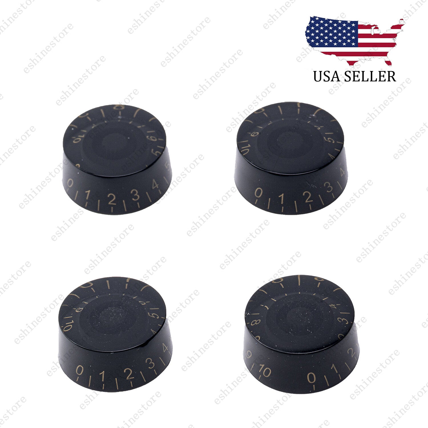 4 Pcs Black LP Custom Control Knobs Speed Dial Knobs for Les Paul SG Guitar
