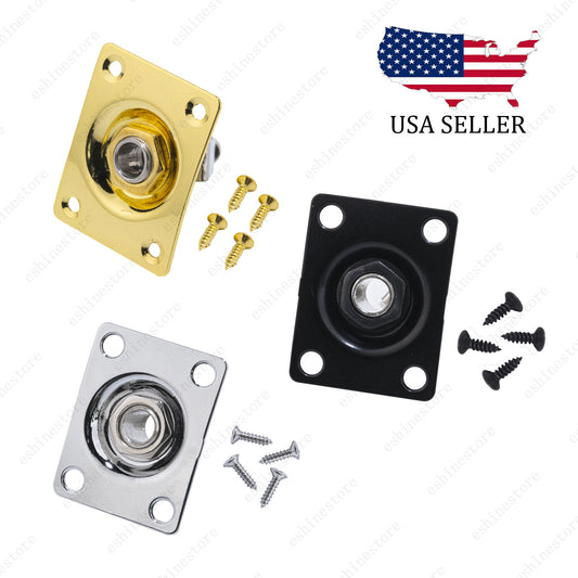 Guitar Output Jack Plate Square Rectangle Socket Screws For Tele Les Paul