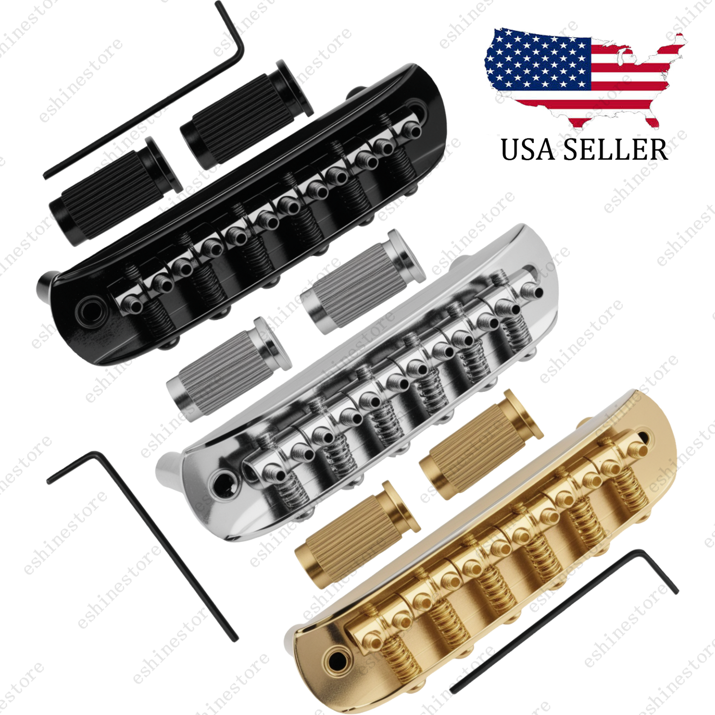 Electric Guitar Bridge Assembly w/ Tailpiece & Saddles For JM Jazzmaster