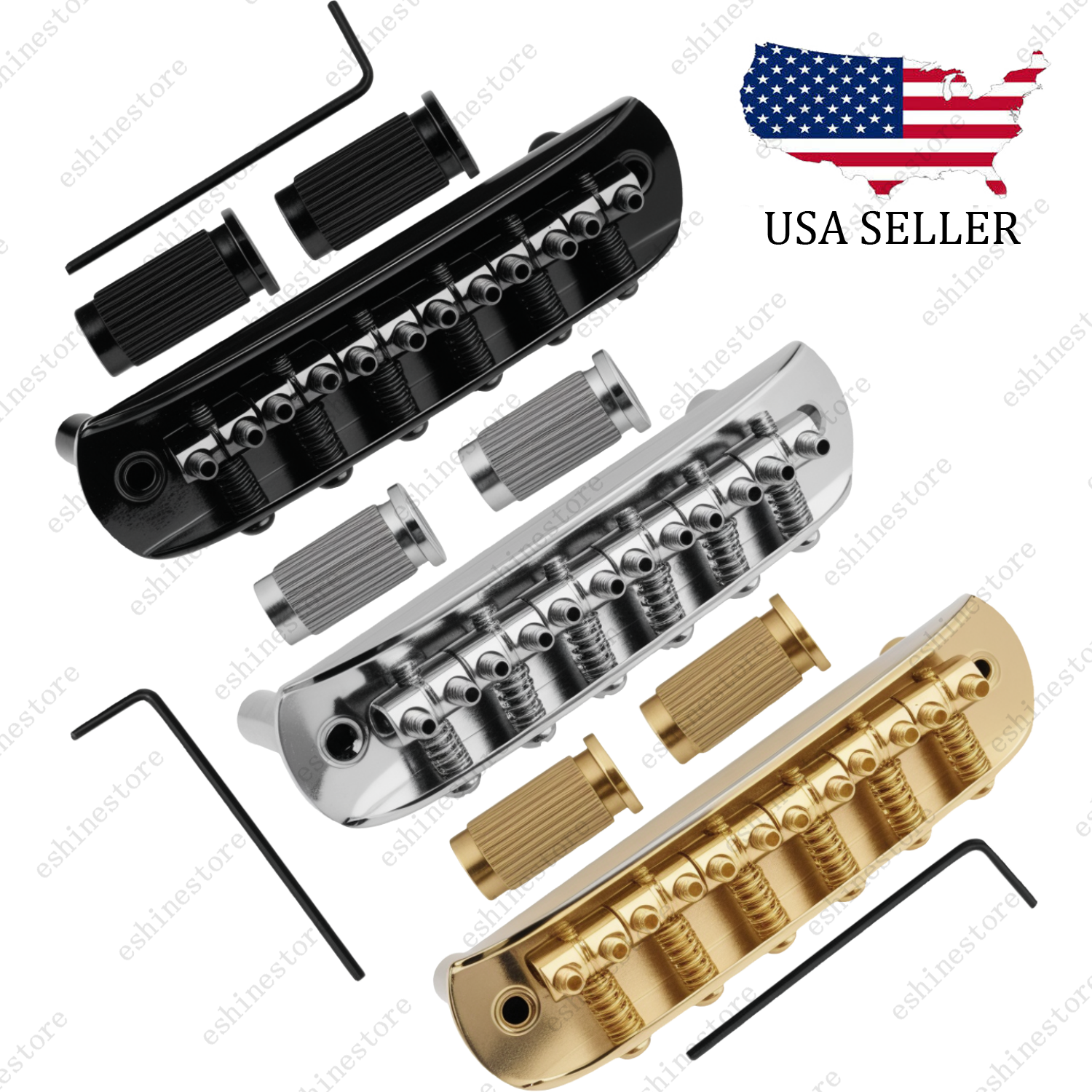 Electric Guitar Bridge Assembly w/ Tailpiece & Saddles For JM Jazzmaster