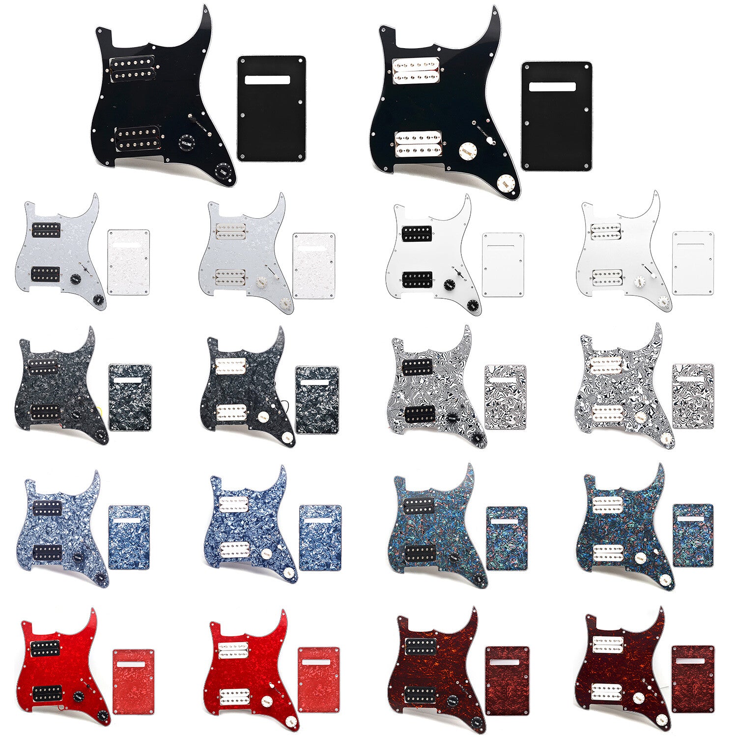 11 Hole Guitar HH Loaded Pickguard Set & Back Plate for SQ FENDER Stratocaster
