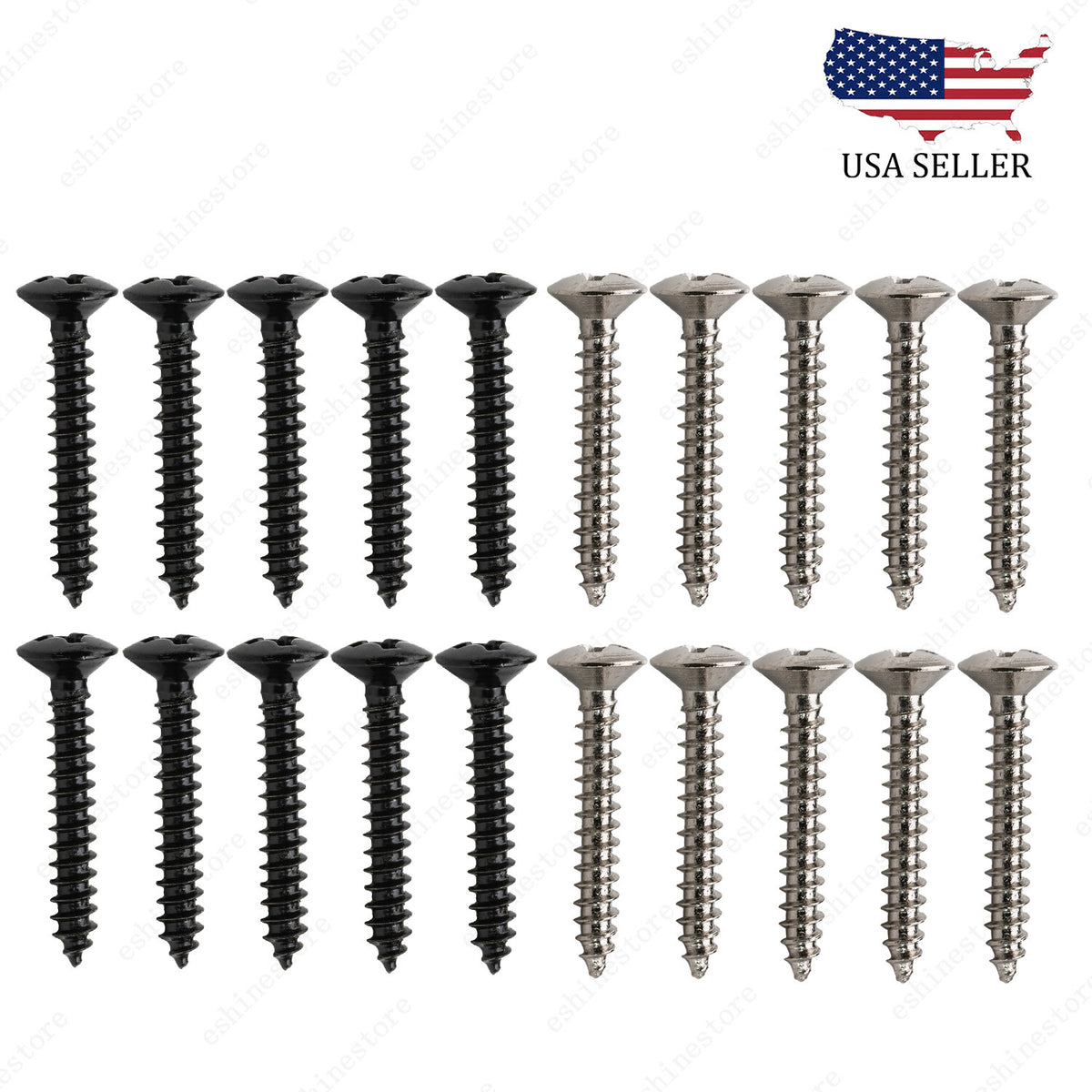 10 Pcs Humbucker Pickup Ring Frame Mounting Screws 3*20mm For LP SG Chrome