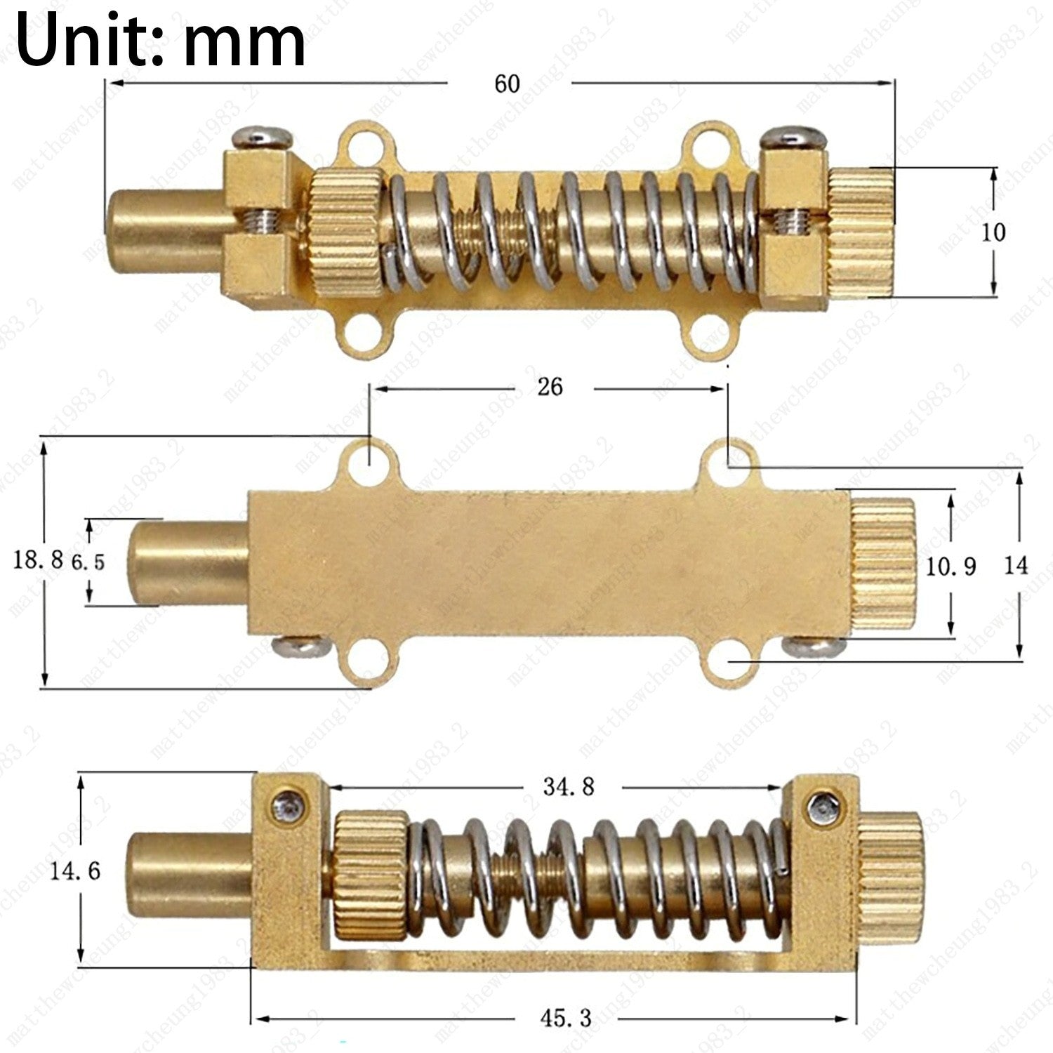 1 Set Electric Guitar Brass Tremolo Bridge System Spring Stabilizer Stopper