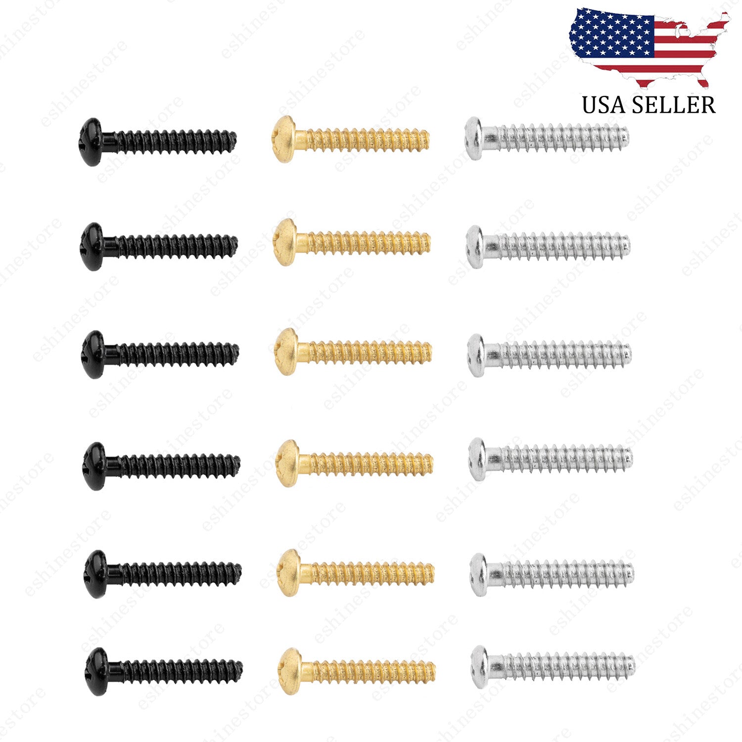 6 Pcs Single Coil Pickup Height Adjustment Pan Head Screw For Strat Tele