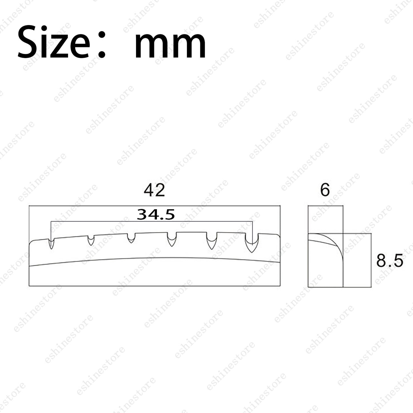 Guitar Nut Bone Slotted 42MM For Gibson Epiphone  Les Paul SG ES or Similar