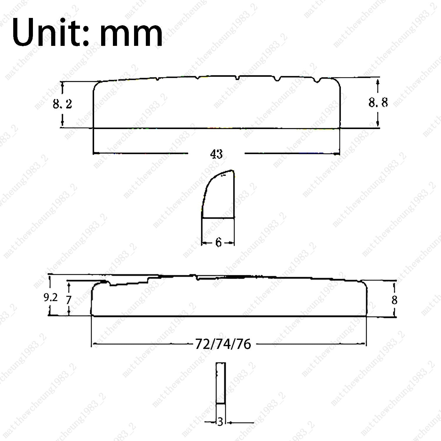 Brass Pre-Slotted Nut + (72/74/76MM)Saddle Set for 6-String Folk Acoustic Guitar