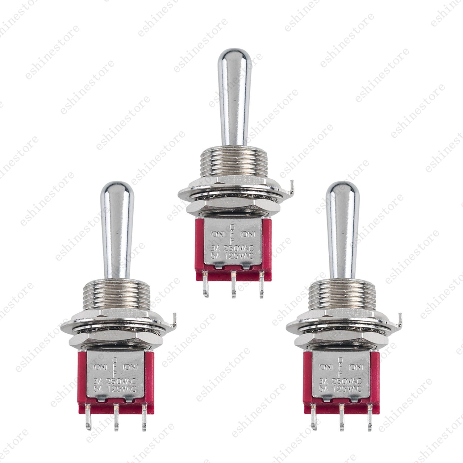 1/3/5 x Guitar 6Pin 3-Way (ON)-OFF-(ON) Momentary Fat Bat Toggle Switch Sealed