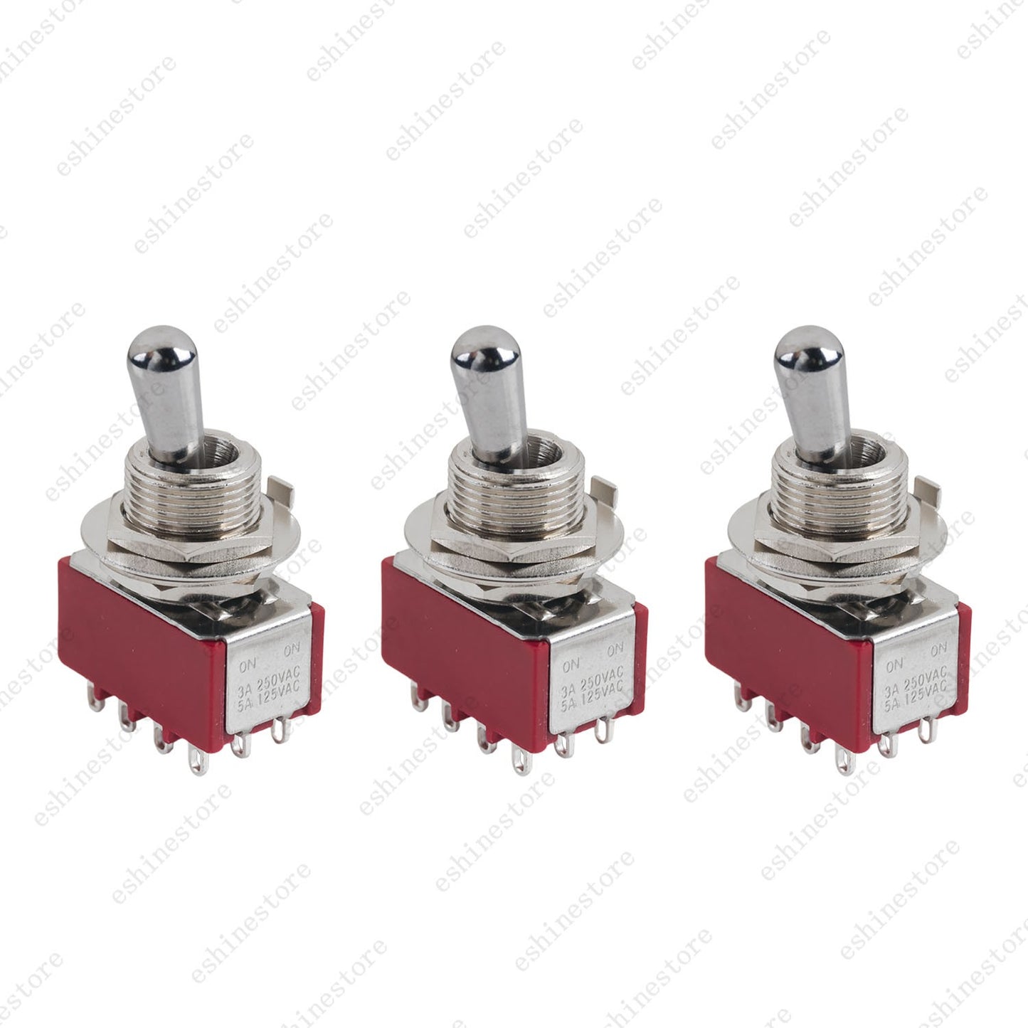 1/3/5 PCS Guitar/AMP Fat Bat Toggle Switch 4PDT 12Pin 2-Way ON ON Sealed - RED