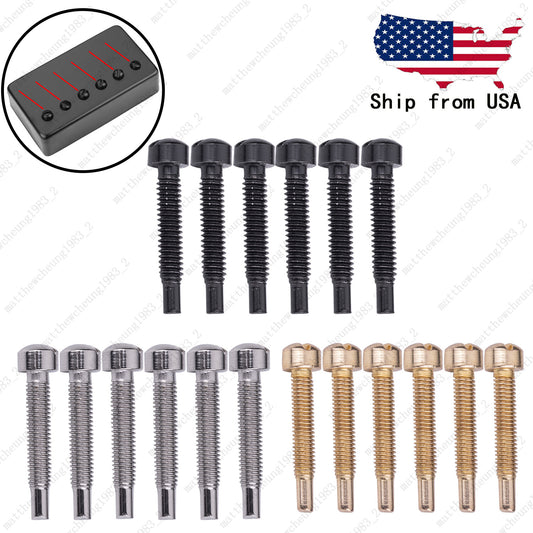Set of 6 Electric Guitar Pole Piece Screws M3 x 21mm for Humbucker PAF P90