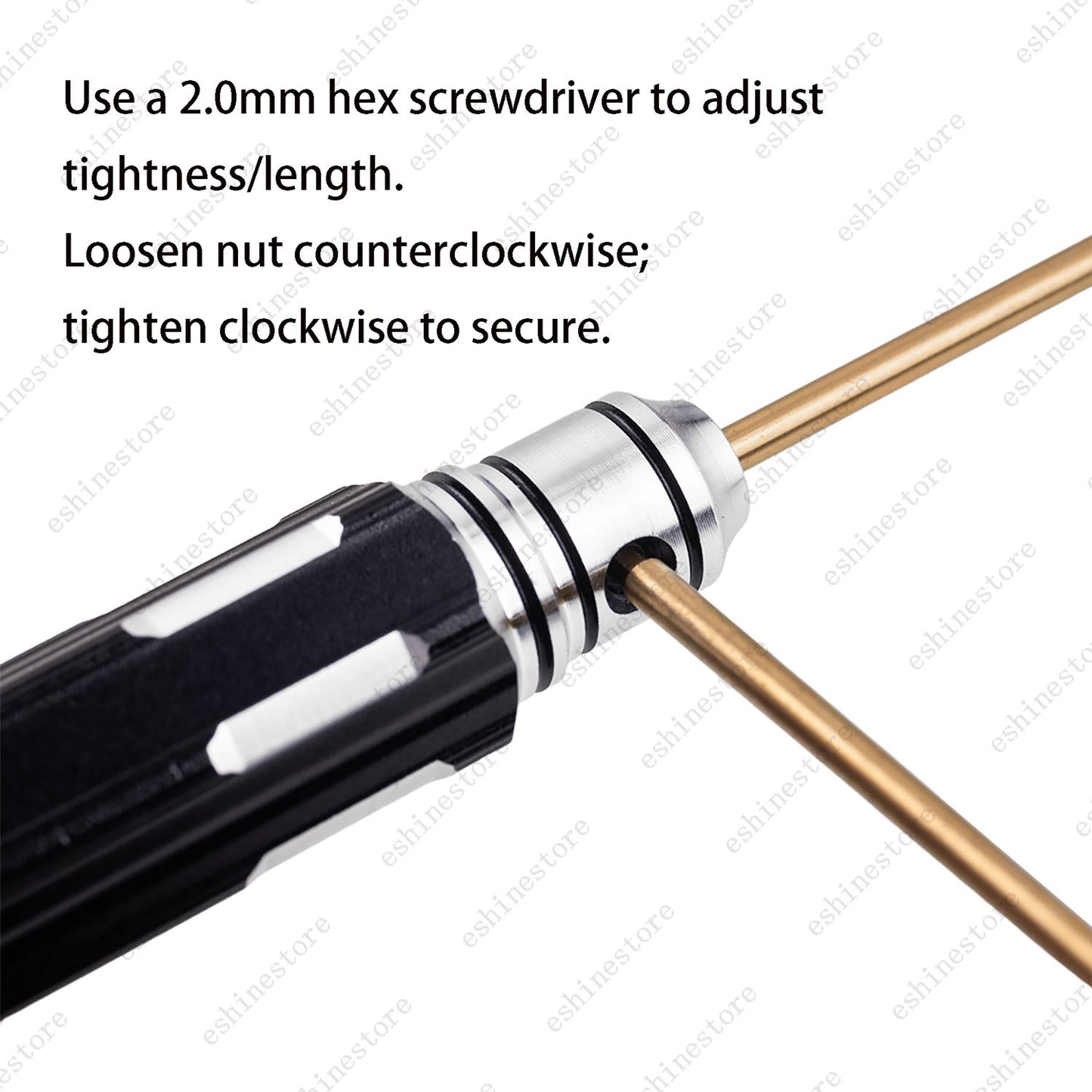 1PC 4-40 HSS Ti-Gold Hex Screwdriver Adjustable Length Black Handle for RC Cars