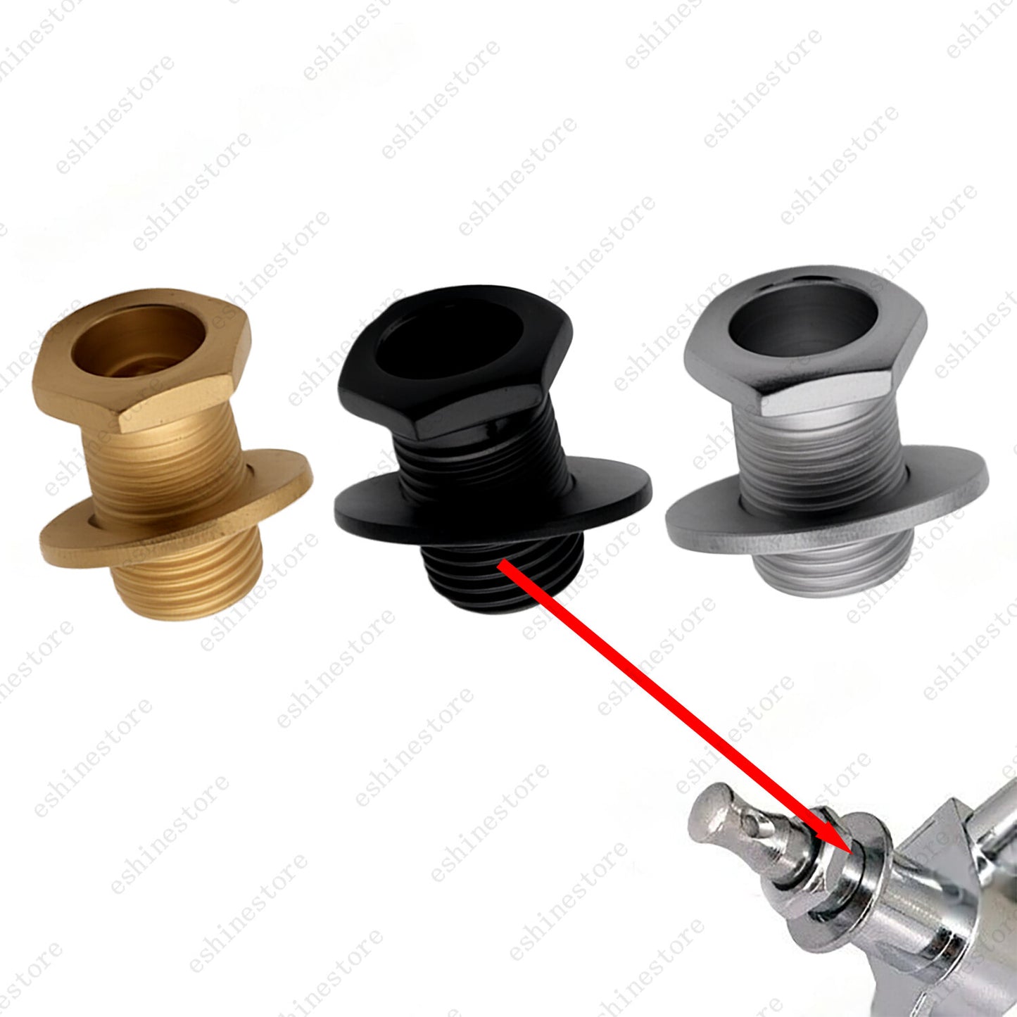 1 Set (6 Pcs) Guitar Machine Heads Tuners Nuts/ Bushings/Ferrules and Washers