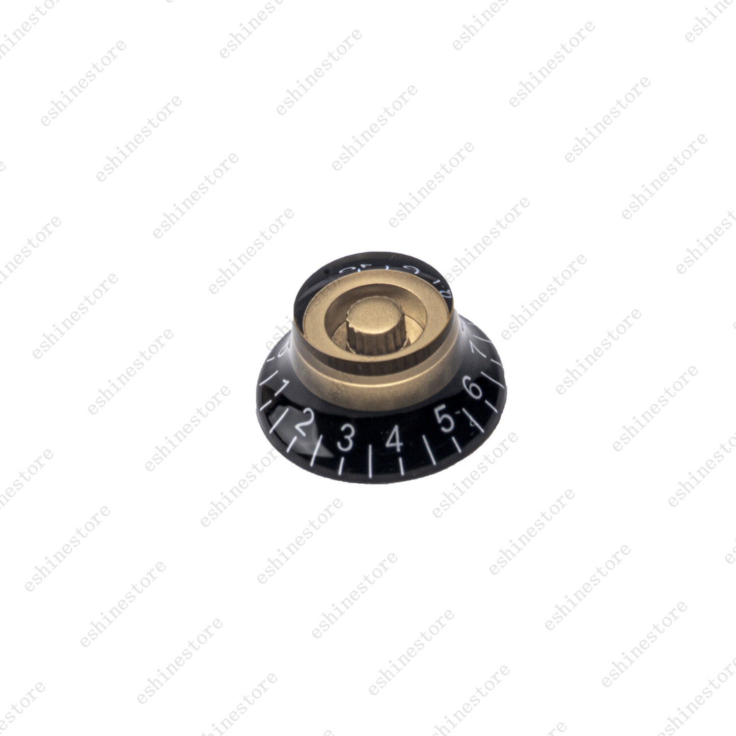 4 Pcs Gold/Black 18 Fine Splines Speed Knobs Top Hat Bell Knobs For Les Paul SG