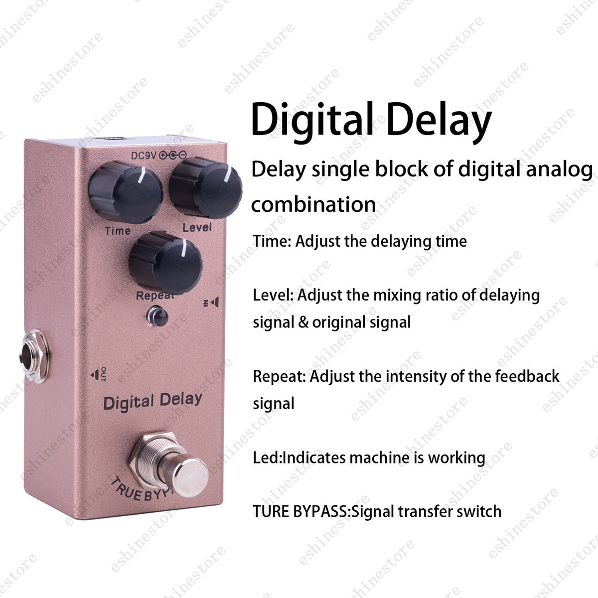 Digital/Analog Delay Guitar Effects Pedal Mini Single Type DC 9V True Bypass