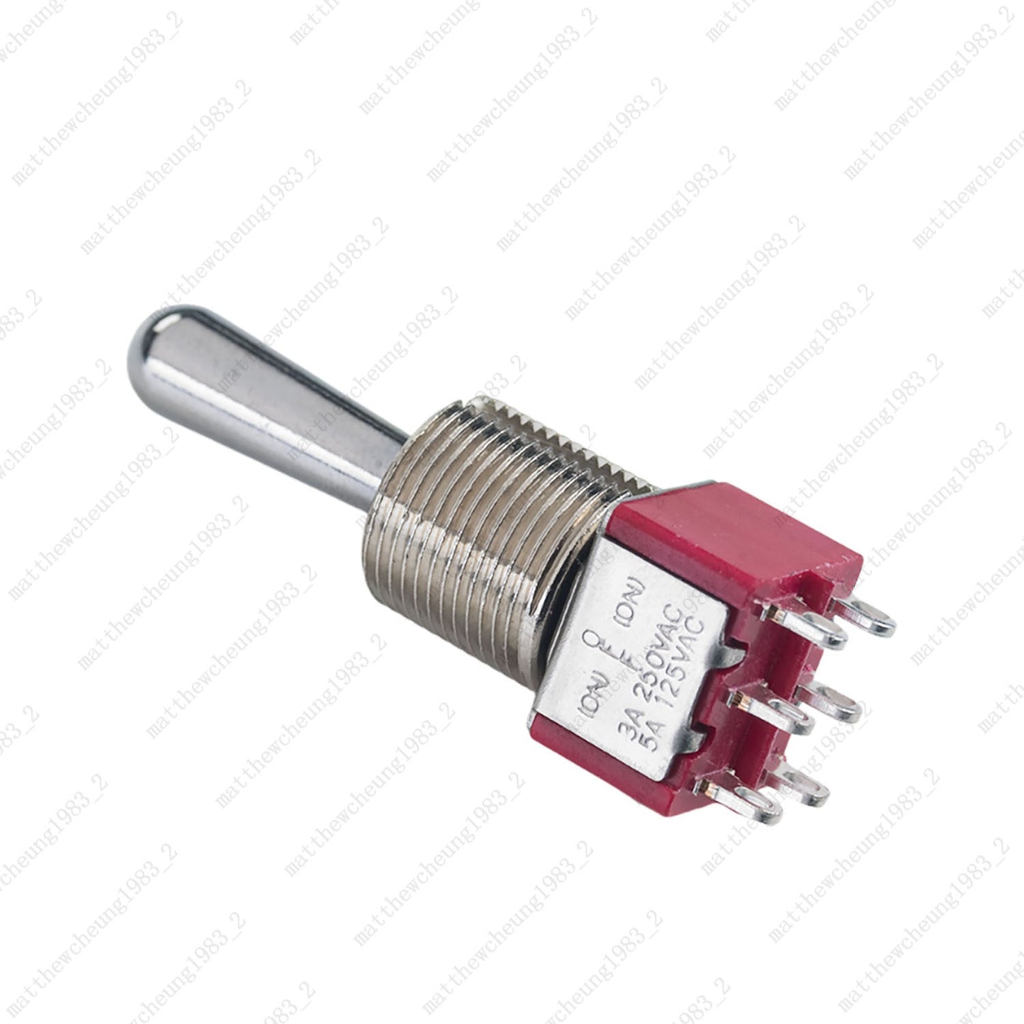 1/3/5 xGuitar Momentary DPDT 6Pin 3-Position (ON)-OFF-(ON) Fat Bat Toggle Switch
