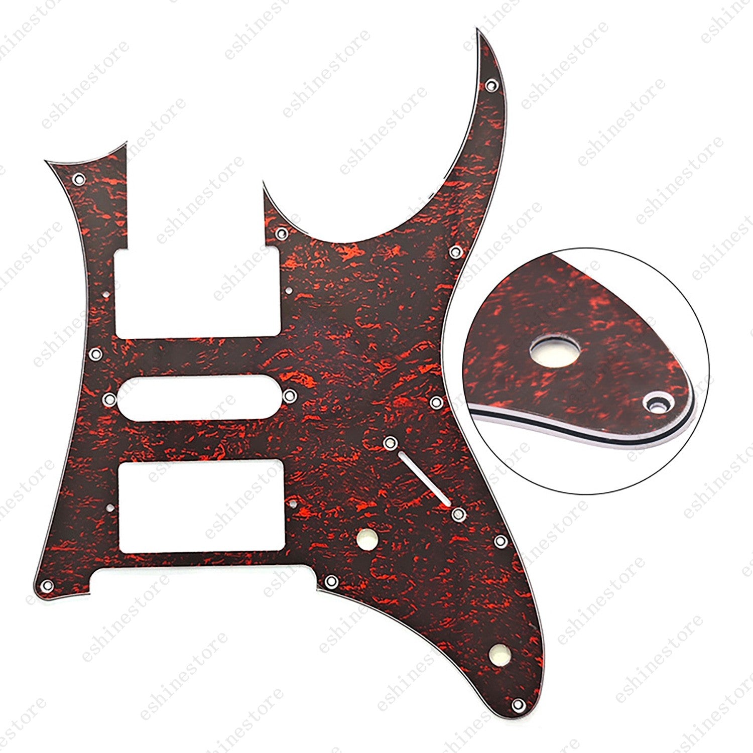 10-Hole 4-Ply HSH Pickguard Scratch Plate with Screw for Ibanez JEM RG550 Guitar