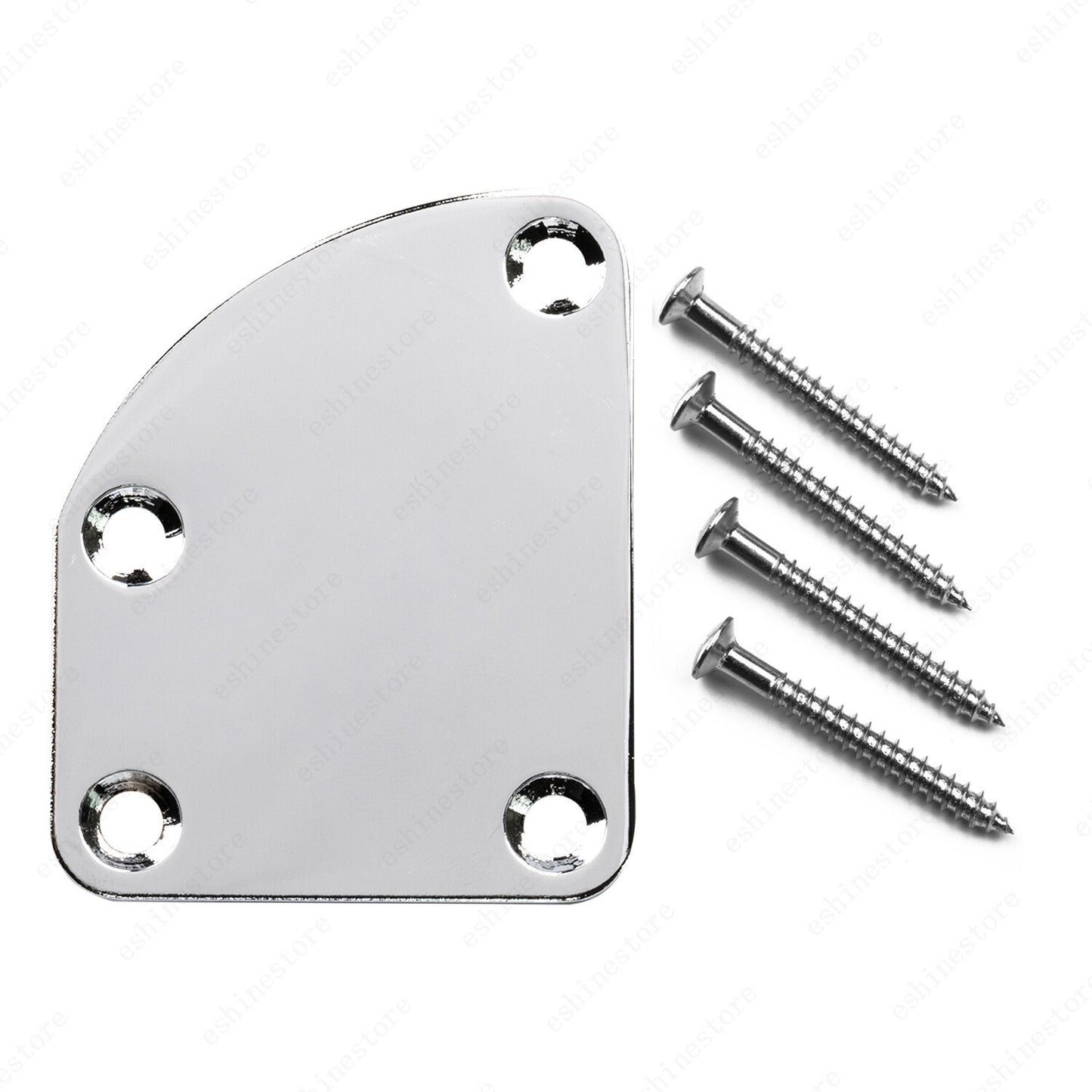 4 Holes Contoured Heel Neck Plate with Screws For Strat Tele Guitar Bass